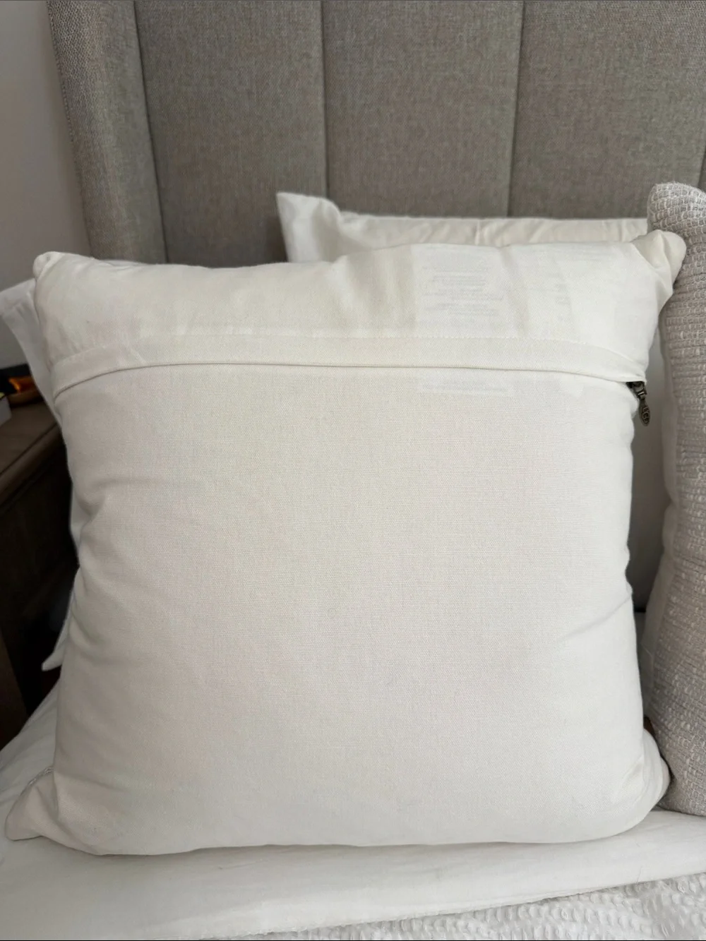 UGG 2 PACK light grey and white stitched throw pillows